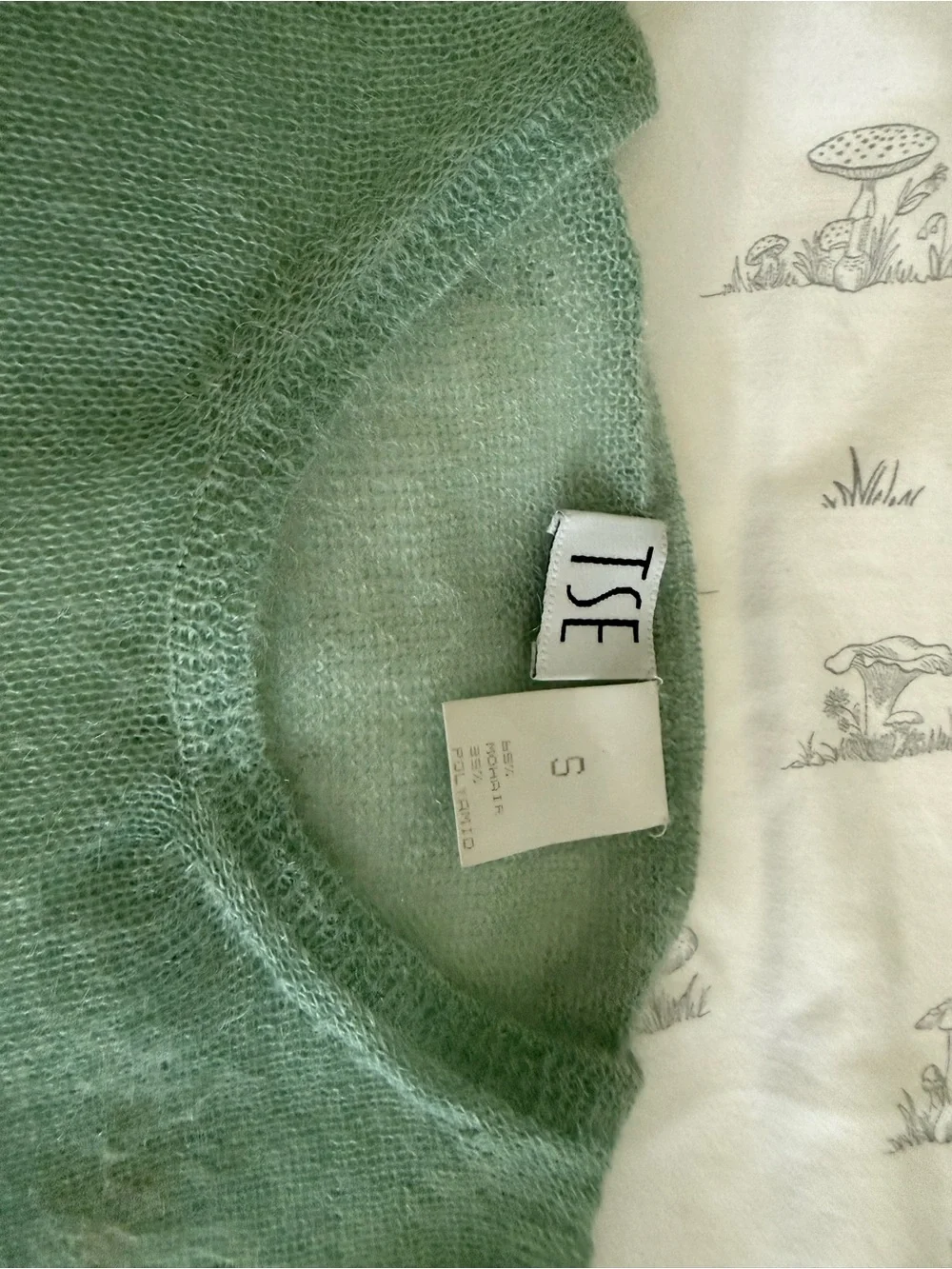 TSE Mint Green Off-the-Shoulder Sweater